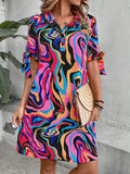 WesternStitch designer color printed midi dress WesternStitch