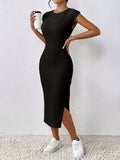 Black Ribbed Bodycon Midi Dress – By WesternStitch WesternStitch