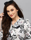 WesternStitch Women's Crepe Floral Printed Ruffled Western Maxi Dress WesternStitch