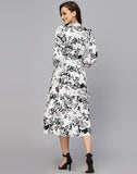 WesternStitch Women's Crepe Floral Printed Ruffled Western Maxi Dress WesternStitch