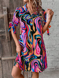 WesternStitch designer color printed midi dress WesternStitch