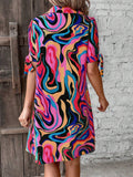 WesternStitch designer color printed midi dress WesternStitch
