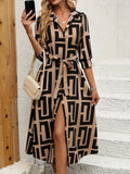 WesternStitch Geometric Elegance Belted  Dress WesternStitch