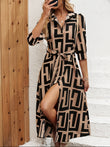 WesternStitch Geometric Elegance Belted  Dress WesternStitch