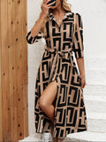 WesternStitch Geometric Elegance Belted  Dress WesternStitch