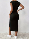 Black Ribbed Bodycon Midi Dress – By WesternStitch WesternStitch