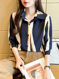 Elegant Striped Button-Down Shirt for Women WesternStitch