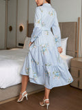 WesternStitch Floral Print Ruffle Hem Belted Dress WesternStitch