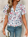 WesternStitchWomen's  Soft Fabric Abstract Stripe Print Rolled-Up Fit Top WesternLove