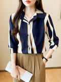 Elegant Striped Button-Down Shirt for Women WesternStitch