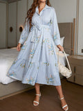 WesternStitch Floral Print Ruffle Hem Belted Dress WesternStitch