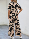 WesternStitch Rayon Button Front Short Graphic Print Elegant Two Piece Set for Women WesternStitch