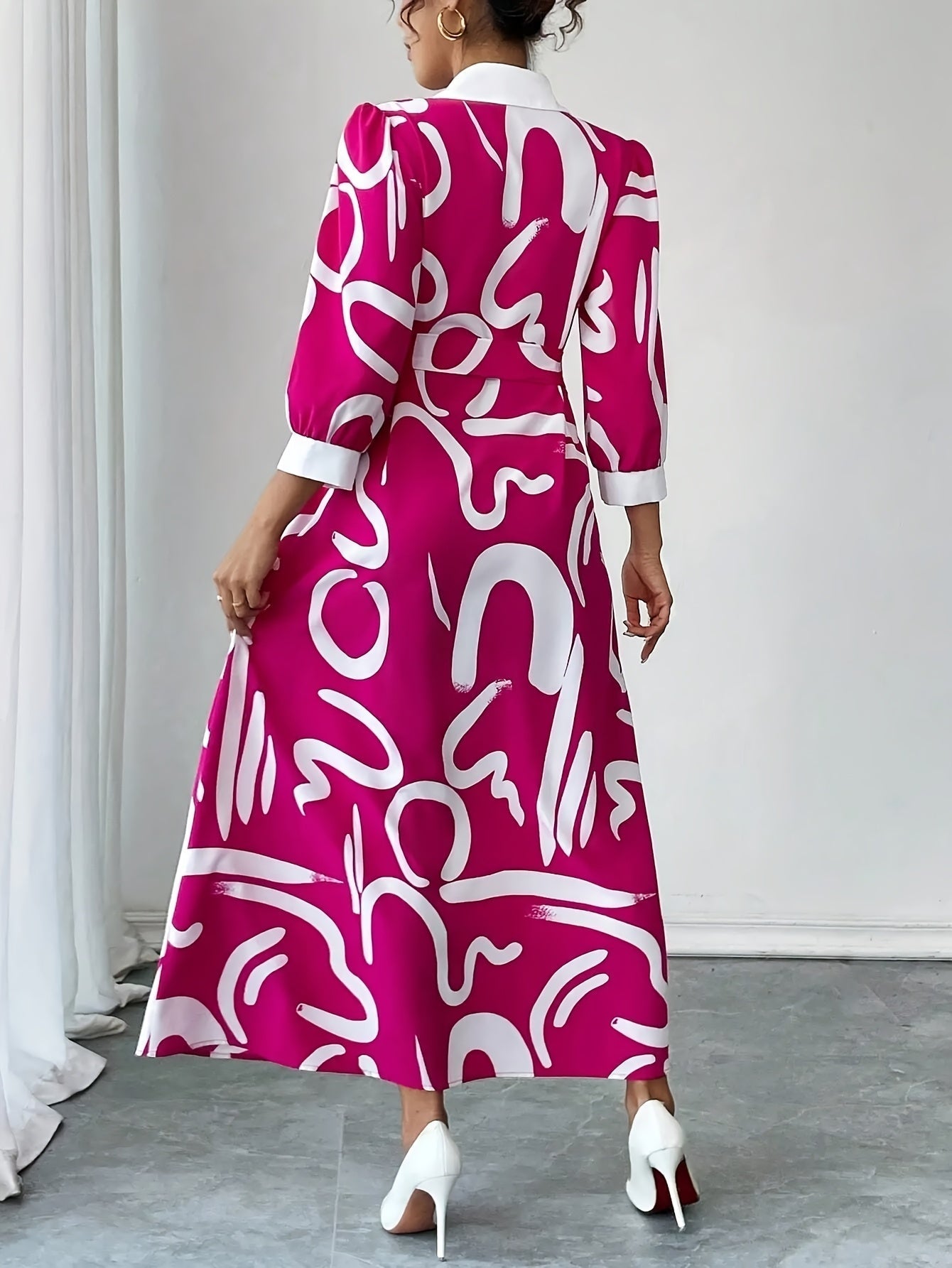 WesternStitch Pink Pop Art Shirt Dress WesternStitch